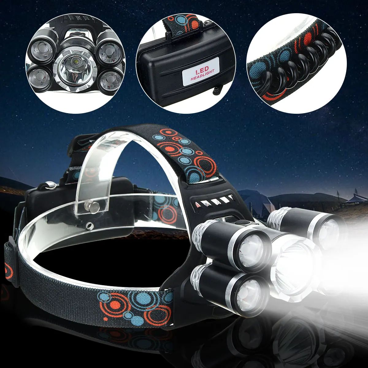 2x18650 Battery 5LED USB Rechargeable Portable Flashlight Lantern Headlamp Outdoor Camping Headlight
2x18650 Battery 5LED USB Rechargeable Portable Flashlight Lantern Headlamp Outdoor Camping Headlight