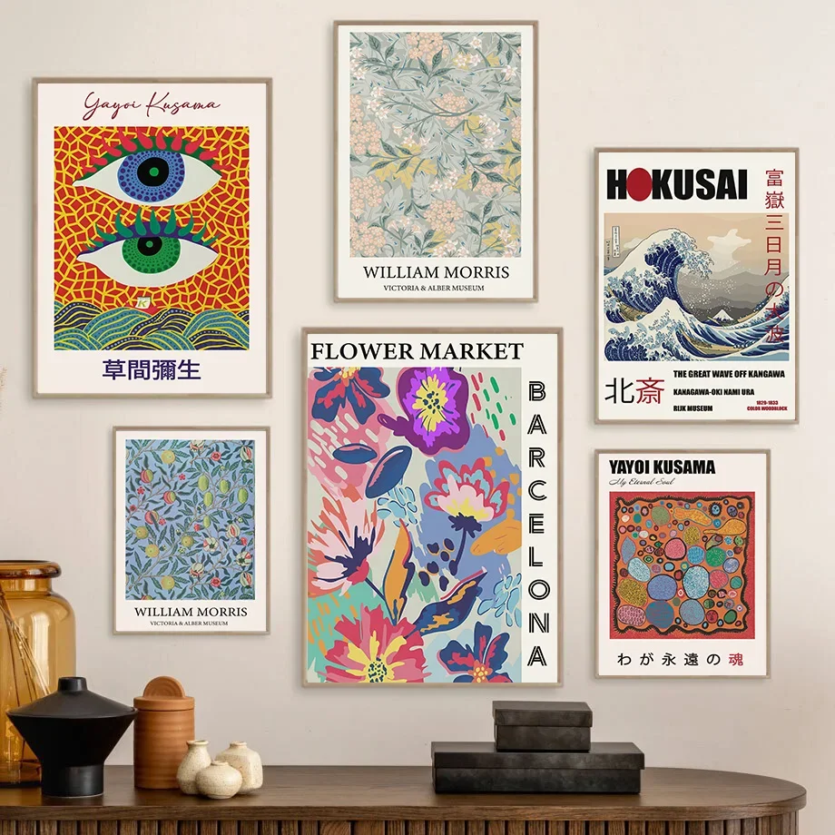 Retro Yayoi Kusama William Morris Flower Market Posters And Prints Wall Art Canvas Painting For Living Room Decorative Pictures
Retro Yayoi Kusama William Morris Flower Market Posters And Prints Wall Art Canvas Painting For Living Room Decorative Pictures