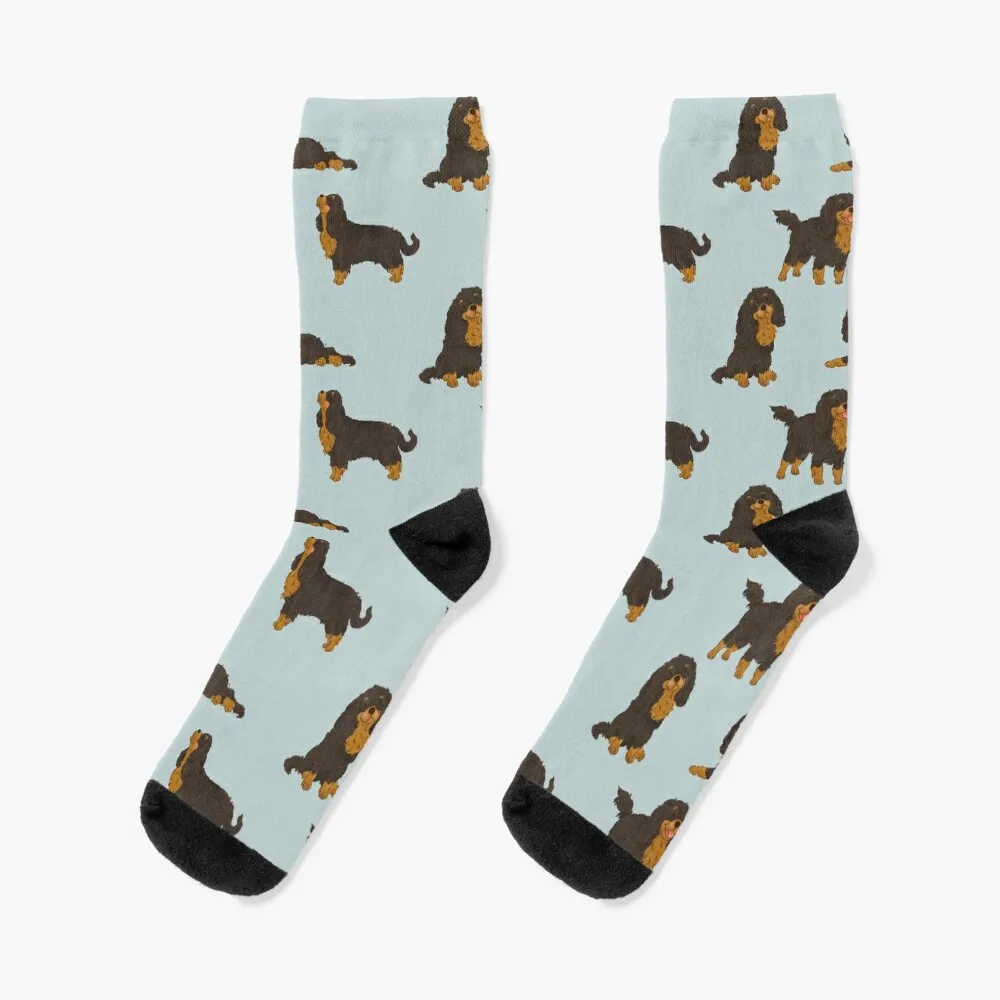 

Black Tan Cavalier King Charles Spaniel Dog Socks Novelties New year's Thermal man winter Woman Socks Men's