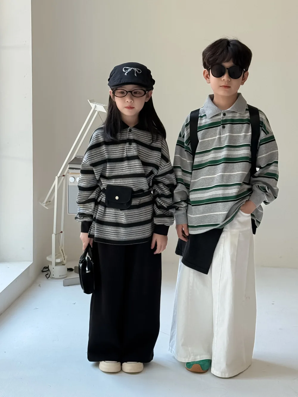 2025 Autumn New Children Long Sleeve T Shirts Cotton Boys Loose Striped Polo Shirts Girls Lapel Casual Bottoming Tops Clothes 18 Sc76903000b4a44ce9836996e40e7b412J