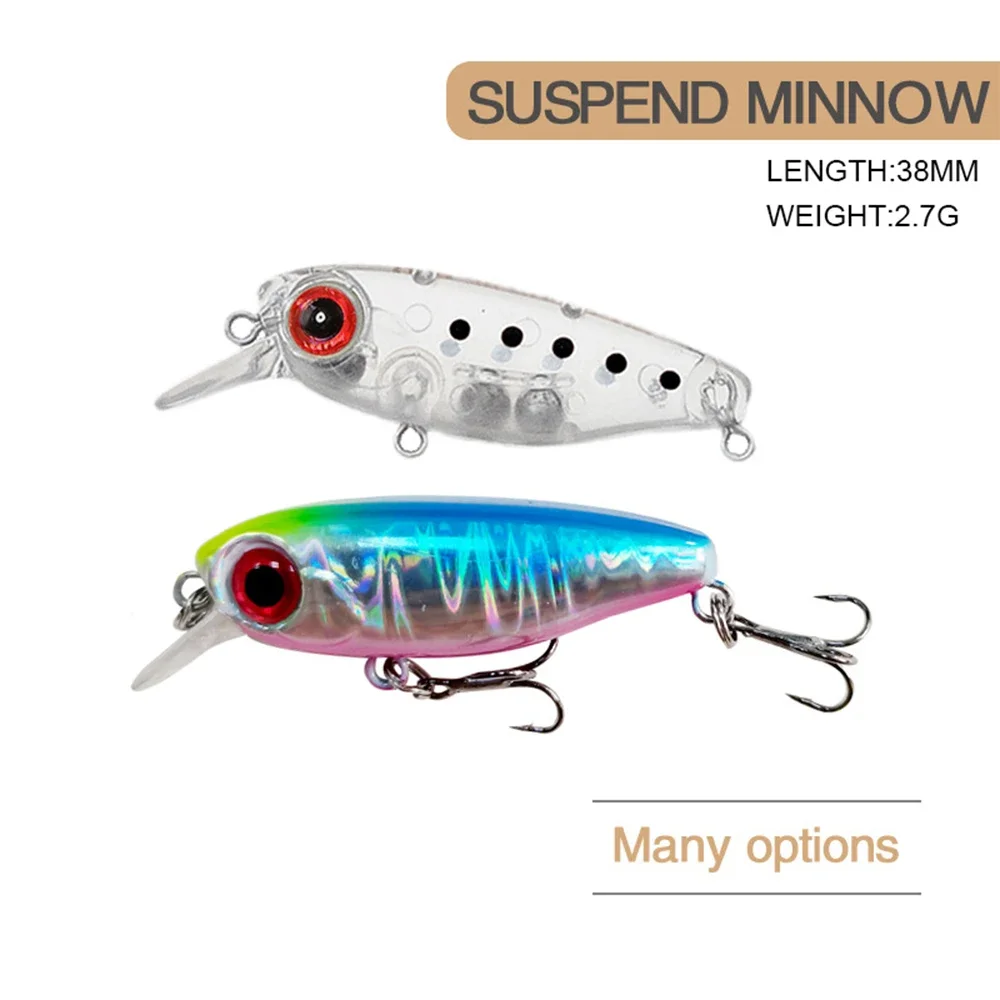 

3.8cm 2.7g Fishing Lure Micro Minnow Wobbler Mini Suspending Jerkbait Swimbait Artificial Hard Bait Stream Trout Bait Fake Decoy