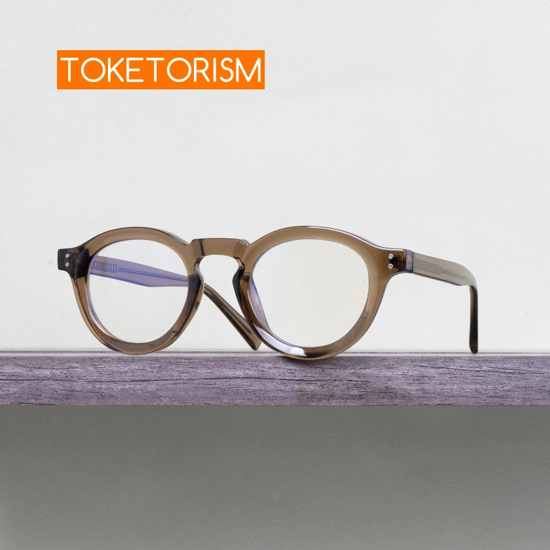 

Toketorism Retro Round Men's Glasses Anti Blue Women's Eyeglasses Quality Prescription Spectacle Frames 0902