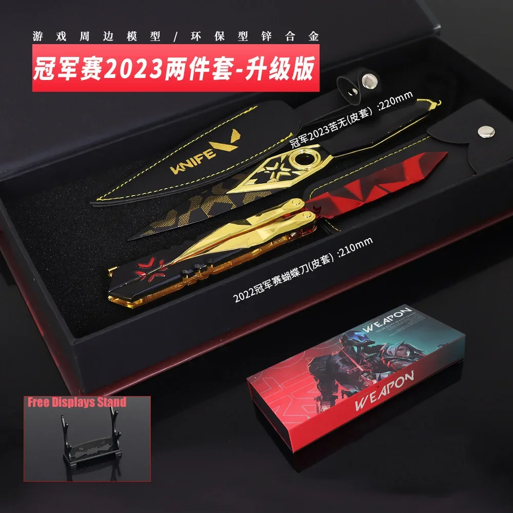 Valorant Game Peripheral Championship Gift Set of 2Pcs Karambits Knife Kunai with Holster Cosplay Bali Song Toy Models Boys Gift
Valorant Game Peripheral Championship Gift Set of 2Pcs Karambits Knife Kunai with Holster Cosplay Bali Song Toy Models Boys Gift