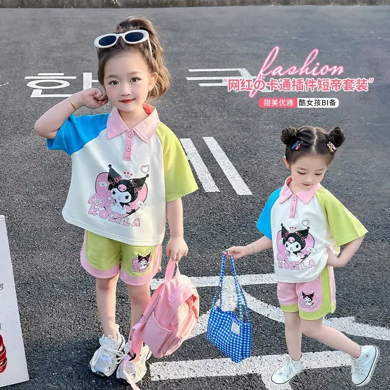 Sweet Kuromi Anime Kawaii Sanrio Ins Short Sleeve Shirt Cute Cartoon Fashion Short Pants Two Piece Set Clothing Gifts for Kids
Sweet Kuromi Anime Kawaii Sanrio Ins Short Sleeve Shirt Cute Cartoon Fashion Short Pants Two Piece Set Clothing Gifts for Kids