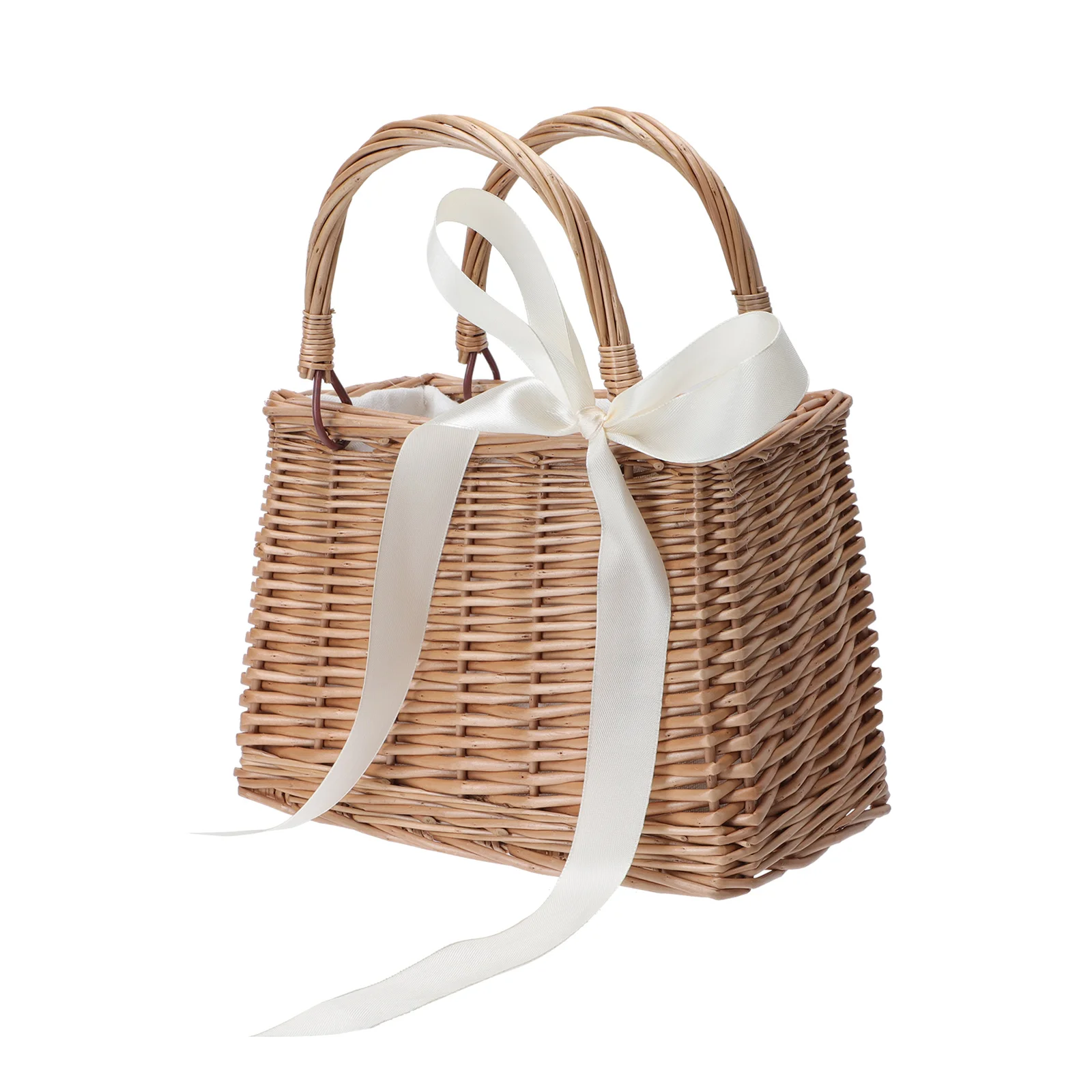 Rattan Basket Wicker Basket Handle Flower Girl Baskets Woven Storage Baskets Wedding Gift Flower Basket Decorative Willow Basket 
Rattan Basket Wicker Basket Handle Flower Girl Baskets Woven Storage Baskets Wedding Gift Flower Basket Decorative Willow Basket