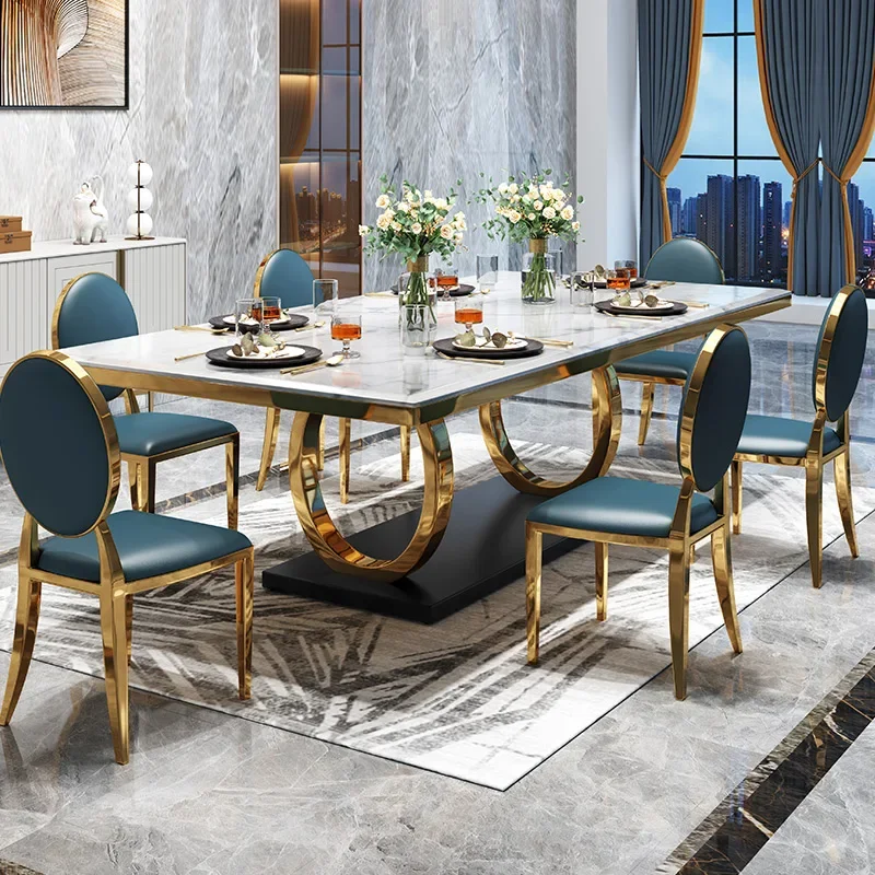 Simple modern marble dining table Hong Kong-style rectangular luxury dining table Nordic household
Simple modern marble dining table Hong Kong-style rectangular luxury dining table Nordic household