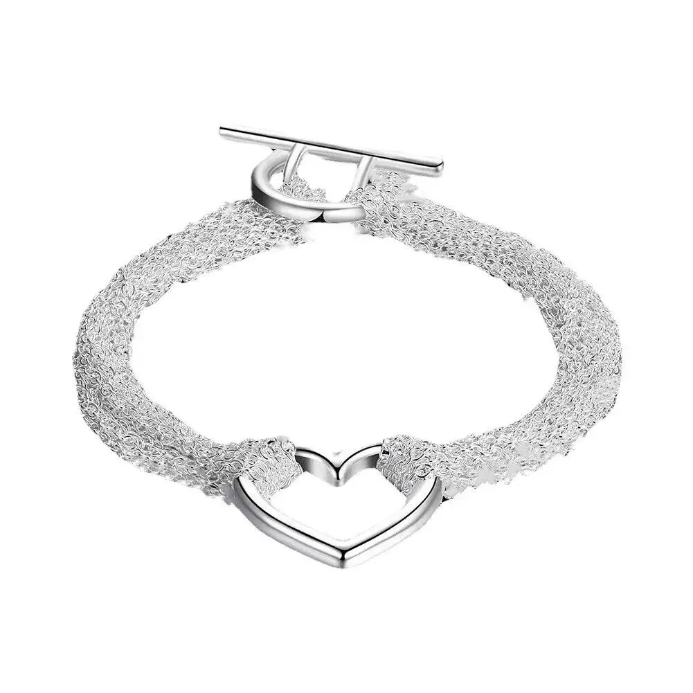 CHUANGCHEBG 925 Sterling Silver 8 Inch 20CM Heart Tassel Braided Bracelet With Toggle Button
CHUANGCHEBG 925 Sterling Silver 8 Inch 20CM Heart Tassel Braided Bracelet With Toggle Button