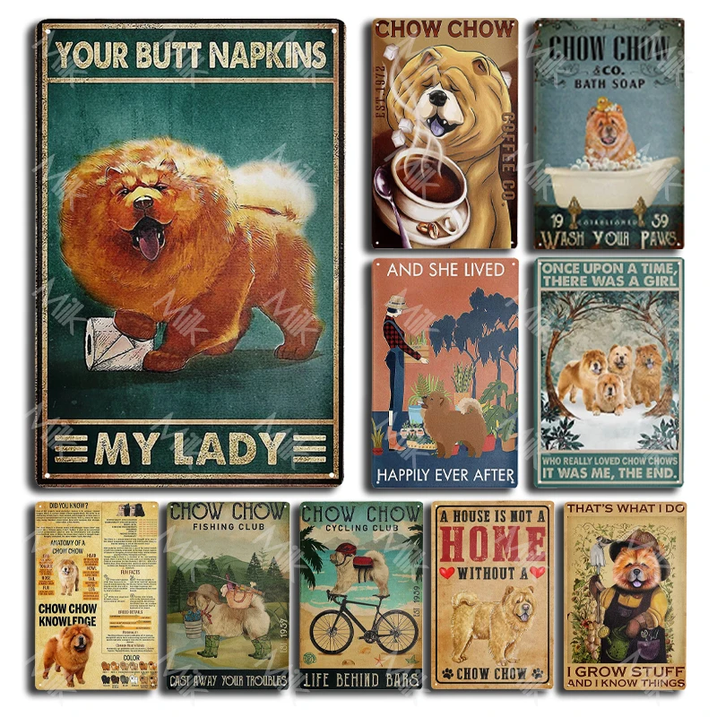 Chow Chow Dog Metal Tin Signs Vintage Wall Decor Retro Art Tin Sign Decorations for Home Bar Pub Cafe Farm Room Metal Poster
Chow Chow Dog Metal Tin Signs Vintage Wall Decor Retro Art Tin Sign Decorations for Home Bar Pub Cafe Farm Room Metal Poster