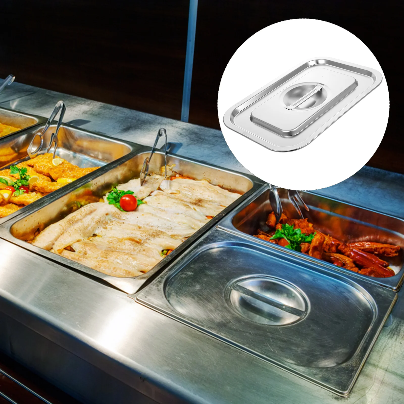 Steam Table Pan Cover Pan Lid with Handle Stainless Steel Pan Cover Catering Food Pan Cover
Steam Table Pan Cover Pan Lid with Handle Stainless Steel Pan Cover Catering Food Pan Cover