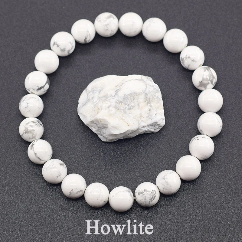 Natural Stone Bead Bracelets Howlite