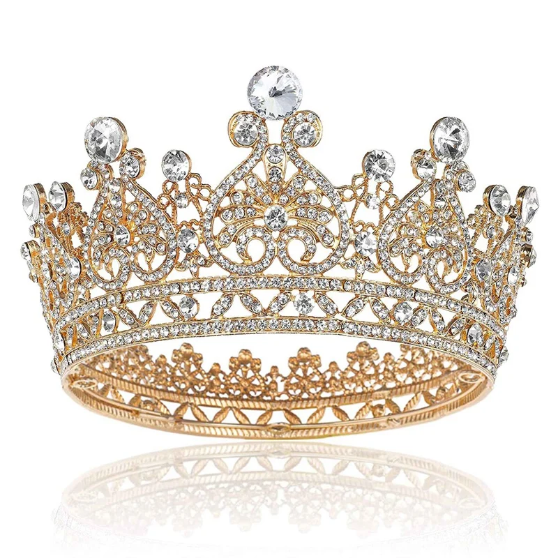 

Золотая корона принцессы для женщин-королевские короны для женщин, диадемы и короны для женщин на свадьбу, корона принцессы с кристаллами
