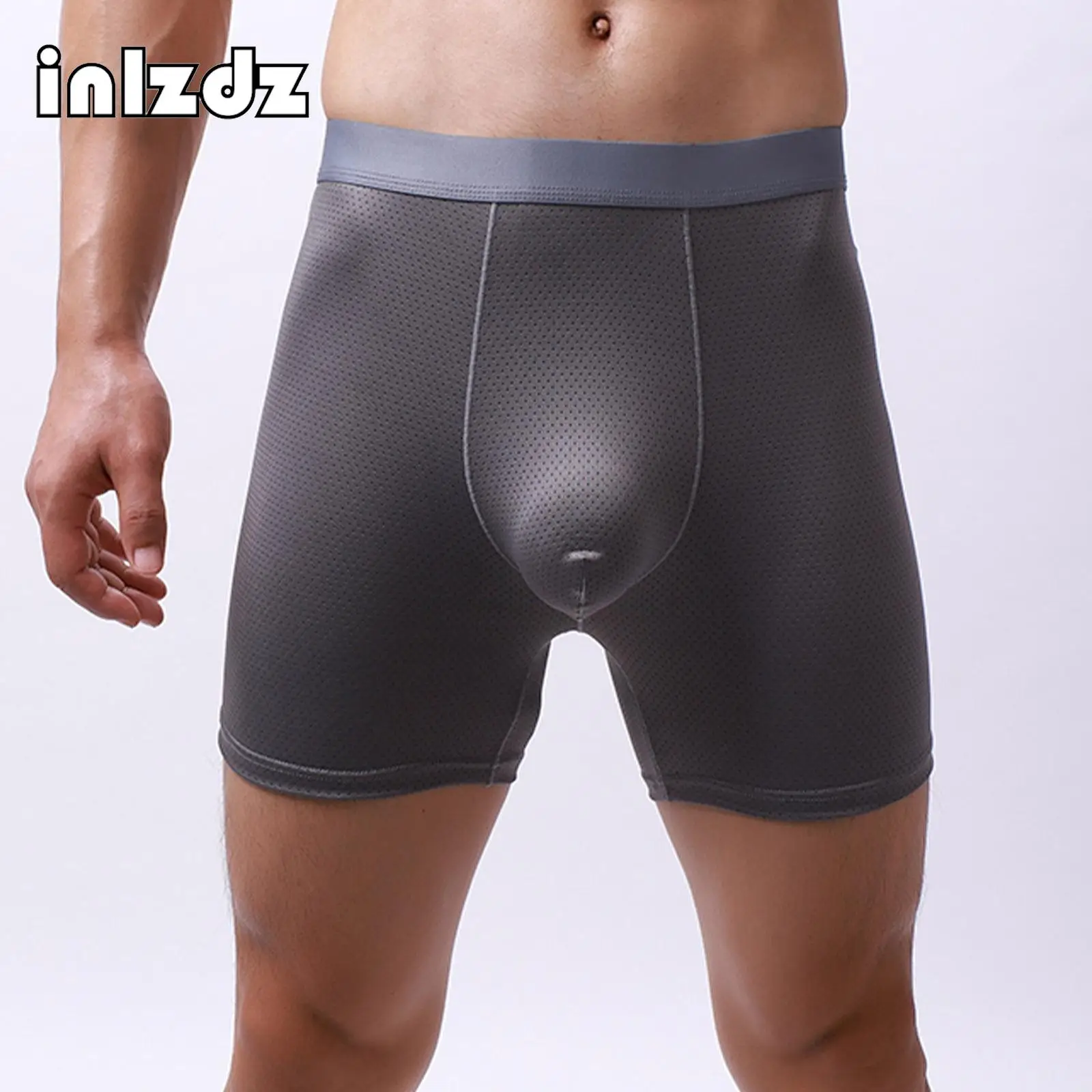 

Mens Contour Pouch Panties UnderwearElastic Boxer Briefs Solid Color Gym Sports Shorts Quick-Drying Breathable Boxer