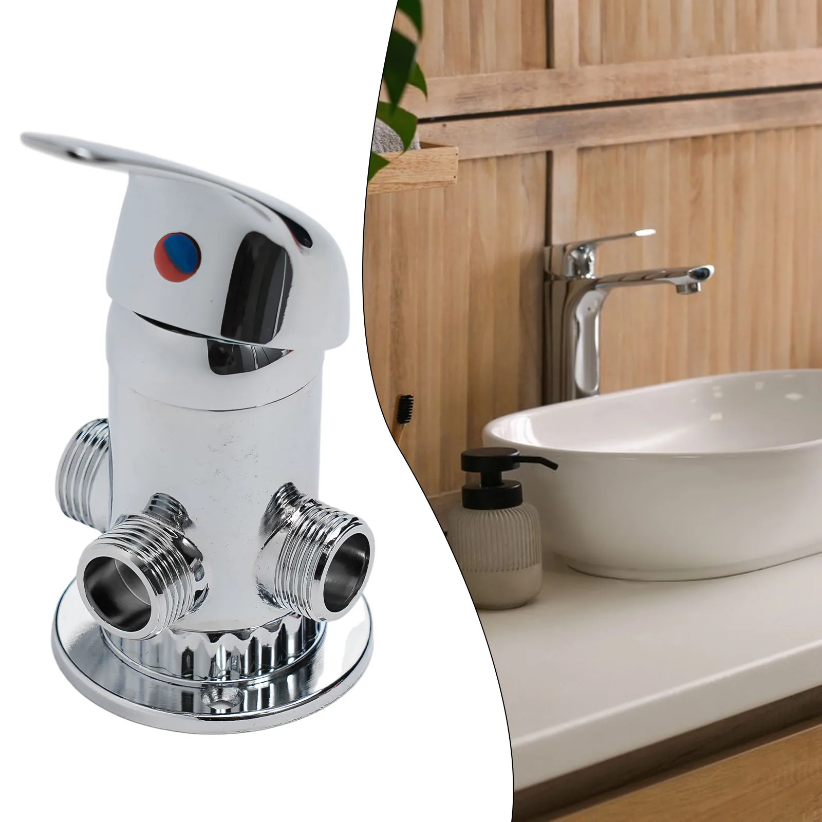 3 Way Bathroom Faucet Hot And Cold Mixer Valve G1/2' Zinc Alloy Shower Connector Valve Solar Water Tap Switch Kitchen Accessory
3 Way Bathroom Faucet Hot And Cold Mixer Valve G1/2' Zinc Alloy Shower Connector Valve Solar Water Tap Switch Kitchen Accessory