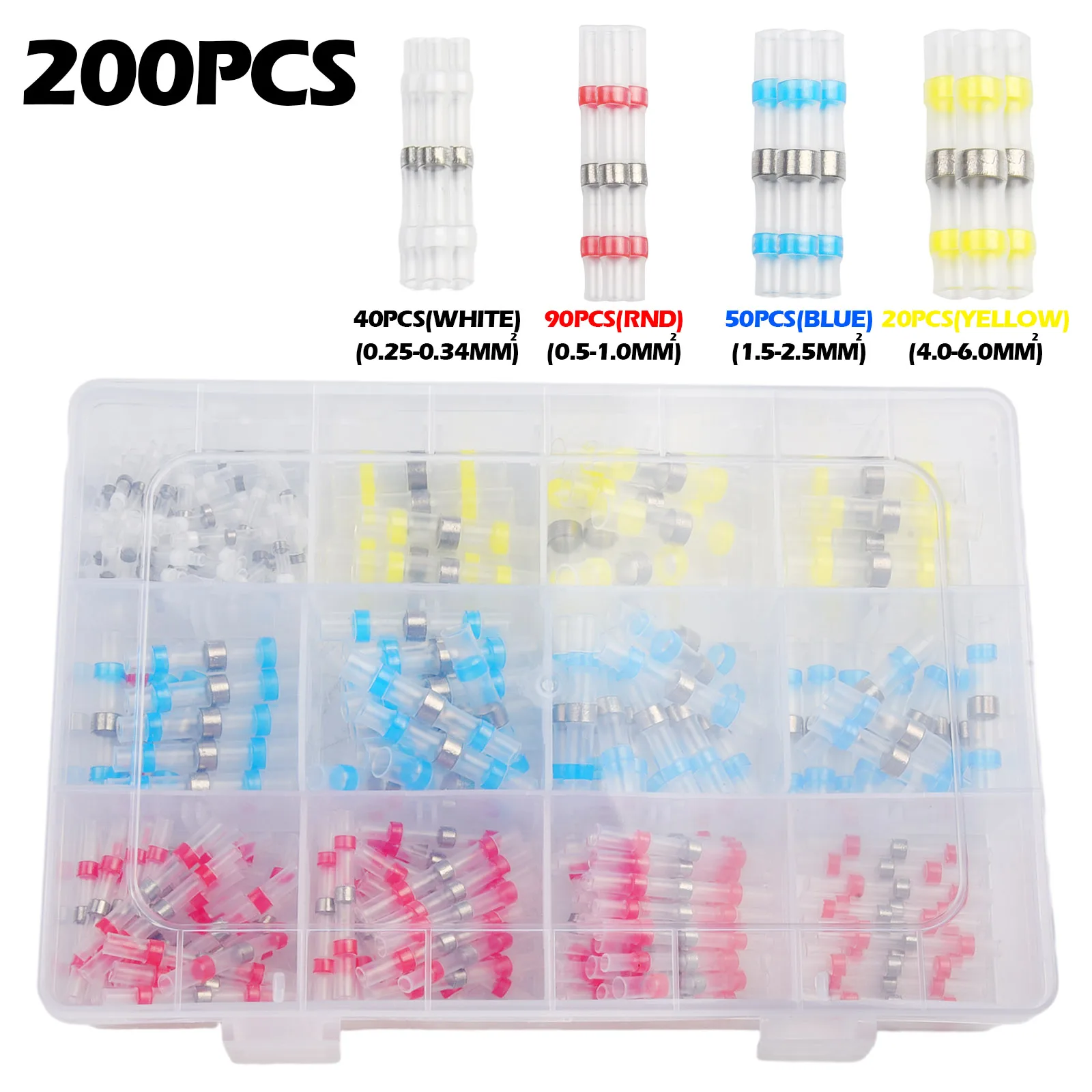 200Pcs Universal Heat Shrinkable Tube Kit Solder Stick Waterproof Solder Wire Connector Kit Tool Accessories For Most Size Cars
200Pcs Universal Heat Shrinkable Tube Kit Solder Stick Waterproof Solder Wire Connector Kit Tool Accessories For Most Size Cars