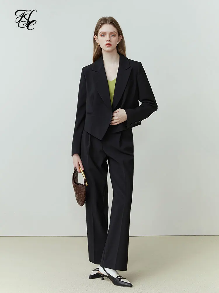 FSLE Commuter All-match Suit for Women Wide-leg Pants Suit New Short Blazer Jacket High Waist Loose Pan Two-piece Set Female
FSLE Commuter All-match Suit for Women Wide-leg Pants Suit New Short Blazer Jacket High Waist Loose Pan Two-piece Set Female