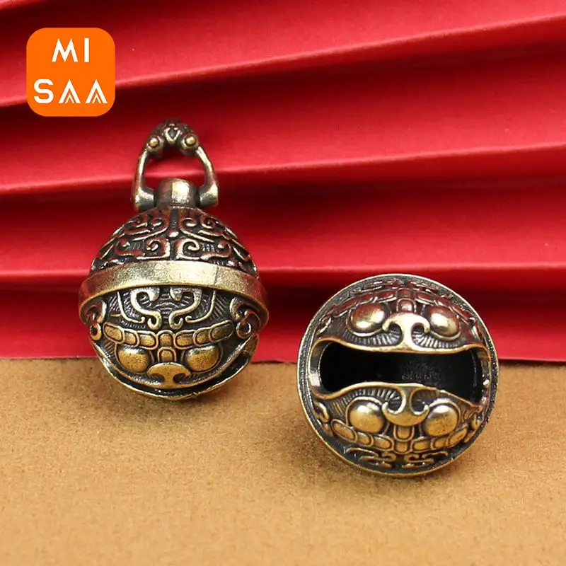 

1PC Lucky Brass Handicraft Die Casting Drop Bell Key Car Button Wind Bell Sect Bronze Bell Creative Gift Fengshui Home Pendant