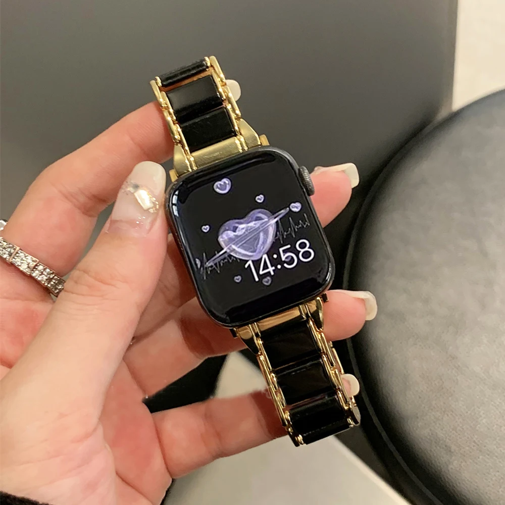 Stainless Steel Resin Bracelet for Apple Watch Ultra 49mm 7 8 41MM 45mm Band for iWatch Series 6 SE 5 4 3 38 40mm 42 44MM Correa
Stainless Steel Resin Bracelet for Apple Watch Ultra 49mm 7 8 41MM 45mm Band for iWatch Series 6 SE 5 4 3 38 40mm 42 44MM Correa