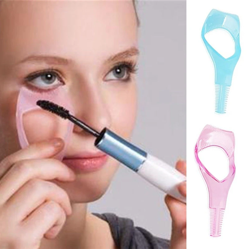 

Eyelash Comb 3 In1 Mascara Eyeliner Applicator Guide Guard Eye Make Up Tool Cosmetic Eye Brush Curler Shaping Card Template