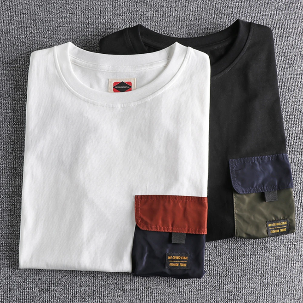 Three dimensional pocket decoration short sleeve t-shirt men's Japanese department versatile round neck casual half sleeve top
Three dimensional pocket decoration short sleeve t-shirt men's Japanese department versatile round neck casual half sleeve top