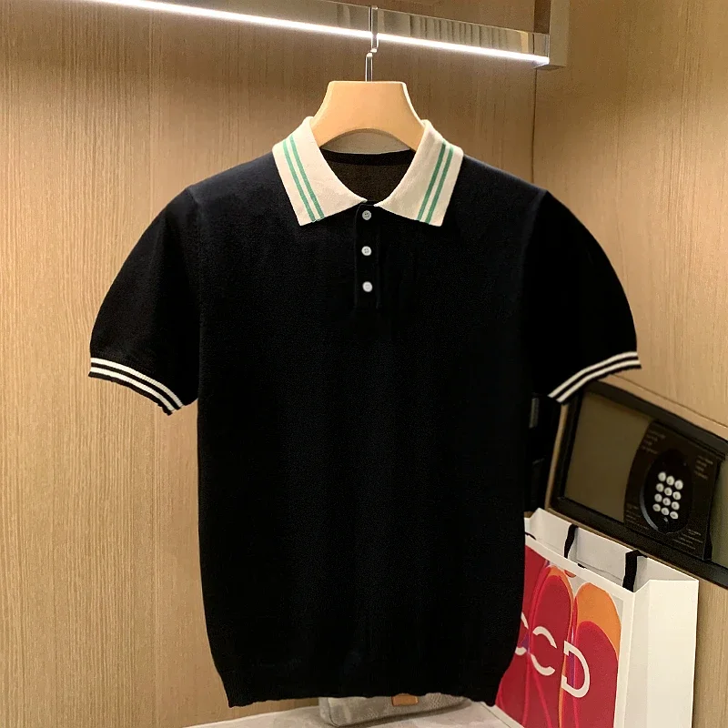 Summer Knit POLO Shirt Men's Korean Style Short-sleeved Polo Shirt Breathable Business Polo-Shirt Male Brand Clothes 2024 W04
Summer Knit POLO Shirt Men's Korean Style Short-sleeved Polo Shirt Breathable Business Polo-Shirt Male Brand Clothes 2024 W04