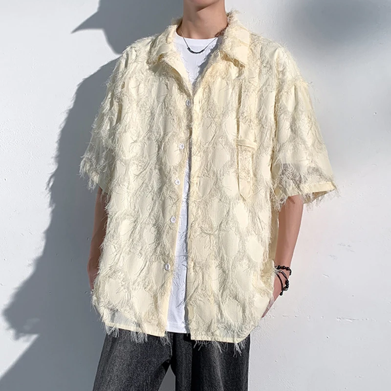 Streetwear Mens Tassel Design Shirt 2024 Summer Trendy Solid Color Loose Short Sleeve Shirts For Men Clothes Vintage Lapel Shirt
Streetwear Mens Tassel Design Shirt 2024 Summer Trendy Solid Color Loose Short Sleeve Shirts For Men Clothes Vintage Lapel Shirt