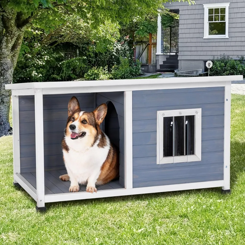 Petsfit 45.5” Dog House Outdoor, Dog House with Porch and Window, Outdoor Dog House Weatherproof for Medium Small Dogs, Durable
Petsfit 45.5” Dog House Outdoor, Dog House with Porch and Window, Outdoor Dog House Weatherproof for Medium Small Dogs, Durable