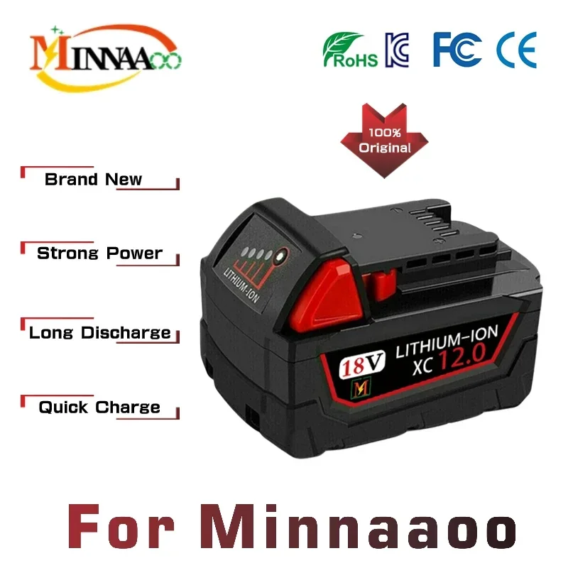 Original 18V 6.0Ah/9.0Ah For Milwaukee M18 battery 48-11-1815 48-11-1850 2604-22 2604-20 2708-22 2607-22 power Tools Battery
Original 18V 6.0Ah/9.0Ah For Milwaukee M18 battery 48-11-1815 48-11-1850 2604-22 2604-20 2708-22 2607-22 power Tools Battery