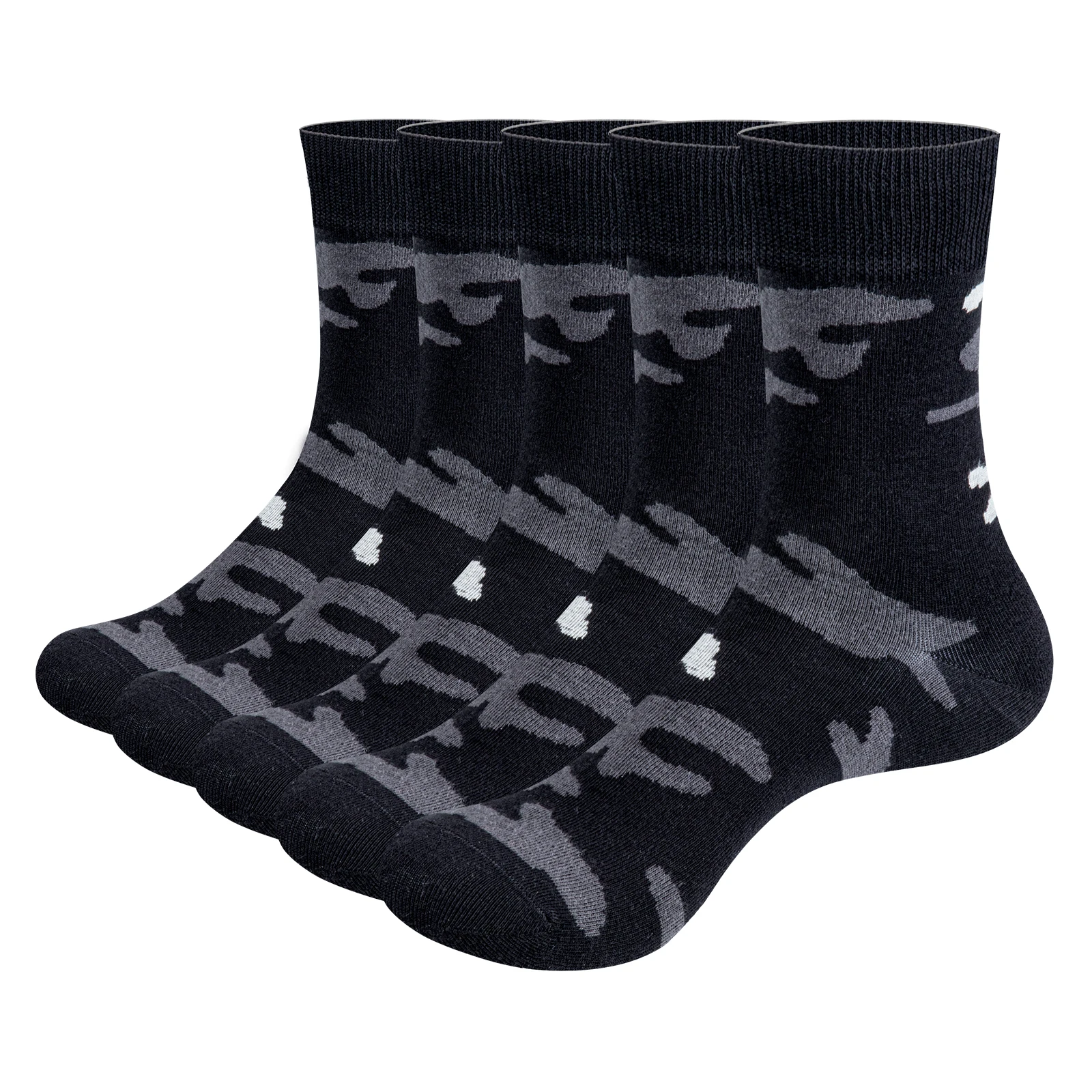 

YUEDGE Mens Camo Dress Socks Fancy Patterned Casual Funny Socks Cotton Funky Design Fun Socks Size 37-46, 5 Pairs