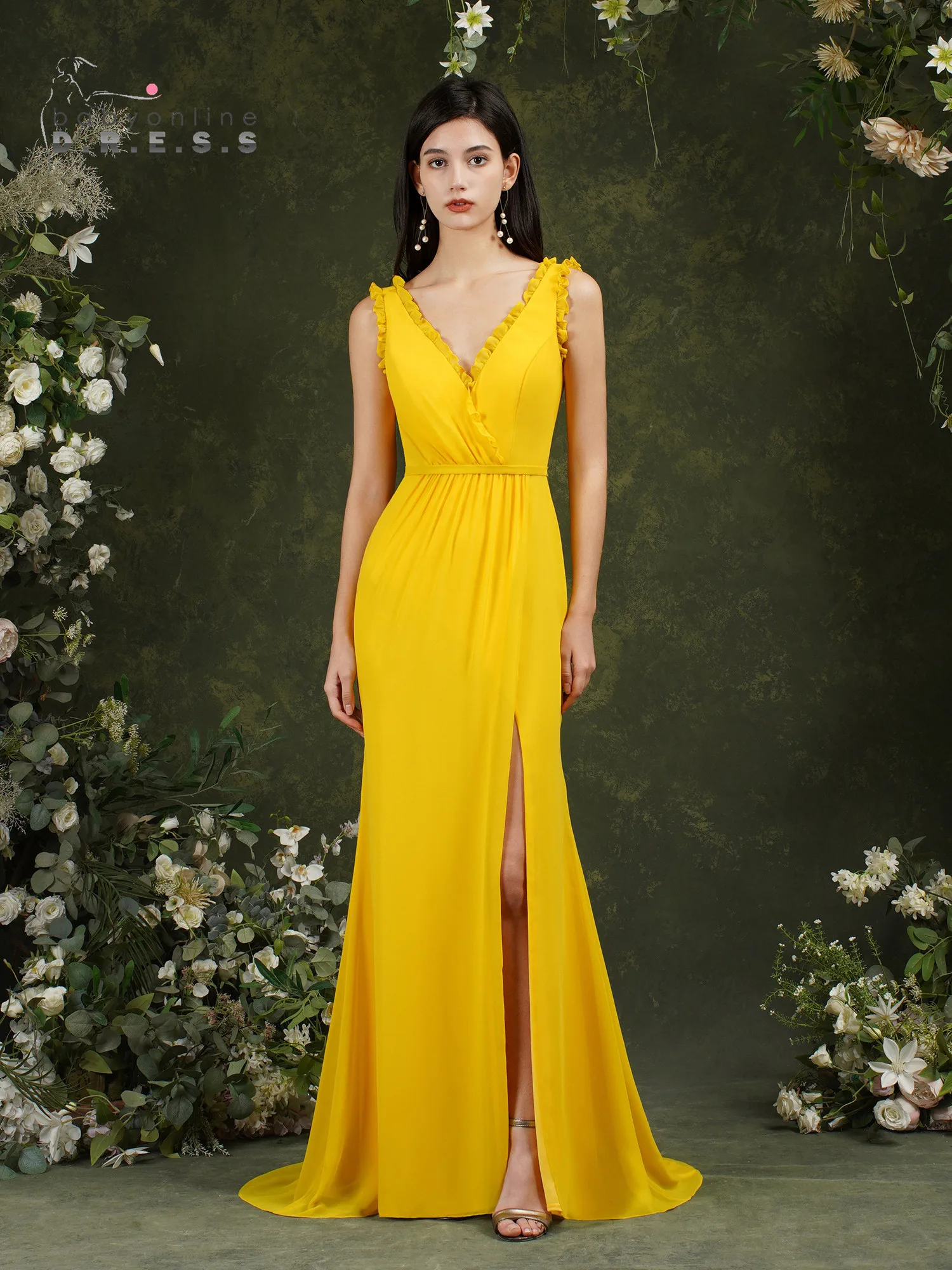 50 Colors Plus Size Chiffon Formal Bridesmaid Dresses with Pockets Ruffle Split Side Sweep Train Wedding Prom Party Gowns Women
50 Colors Plus Size Chiffon Formal Bridesmaid Dresses with Pockets Ruffle Split Side Sweep Train Wedding Prom Party Gowns Women