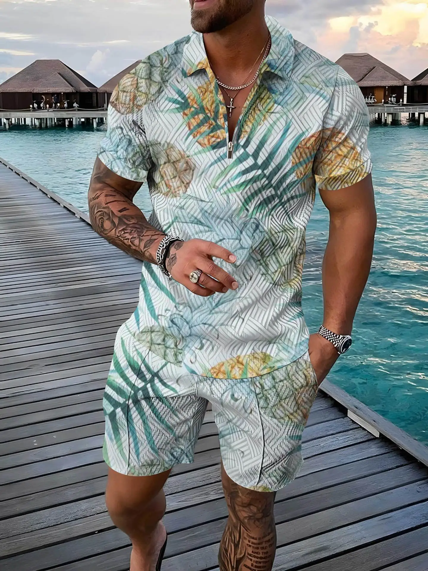 Men Set Streetwear 3d Printing Short Sleeve Polo Shirt + Shorts Suit Summer Fashion Sportswear Men Clothing Polo Shirts For Men
Men Set Streetwear 3d Printing Short Sleeve Polo Shirt + Shorts Suit Summer Fashion Sportswear Men Clothing Polo Shirts For Men