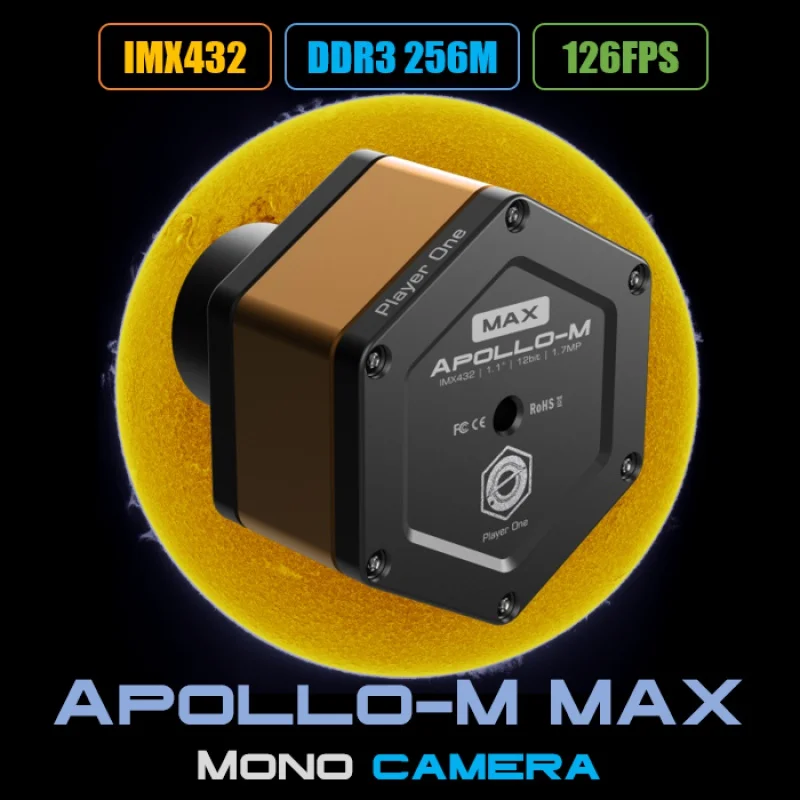 

Player One Apollo-M MAX IMX432 USB3.0 Mono Camera Design for Focus on Solar Imaging LD2101A