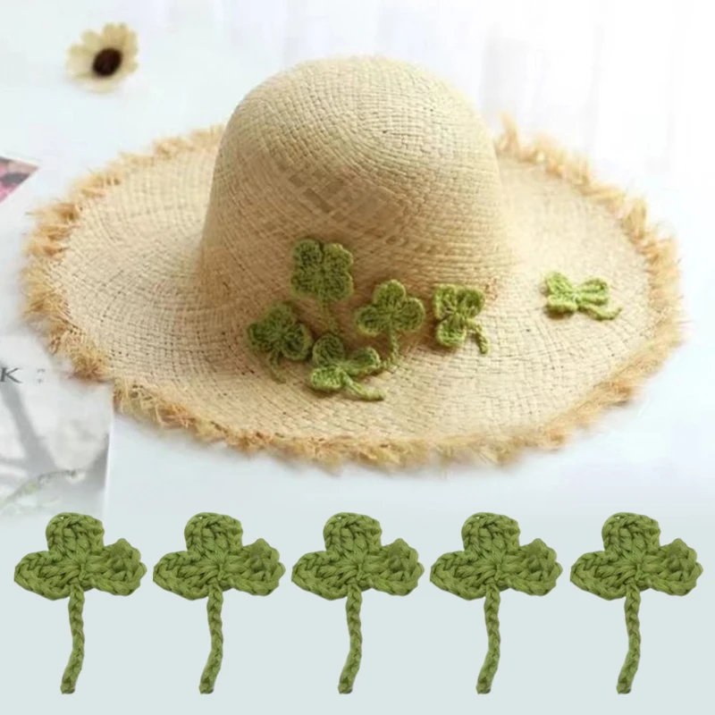 10pcs DIY Crochet Clover Patches Handmade Knitted Leaves Clothes Hats Bags Decorations For Children Skirt And Women Dress
10pcs DIY Crochet Clover Patches Handmade Knitted Leaves Clothes Hats Bags Decorations For Children Skirt And Women Dress