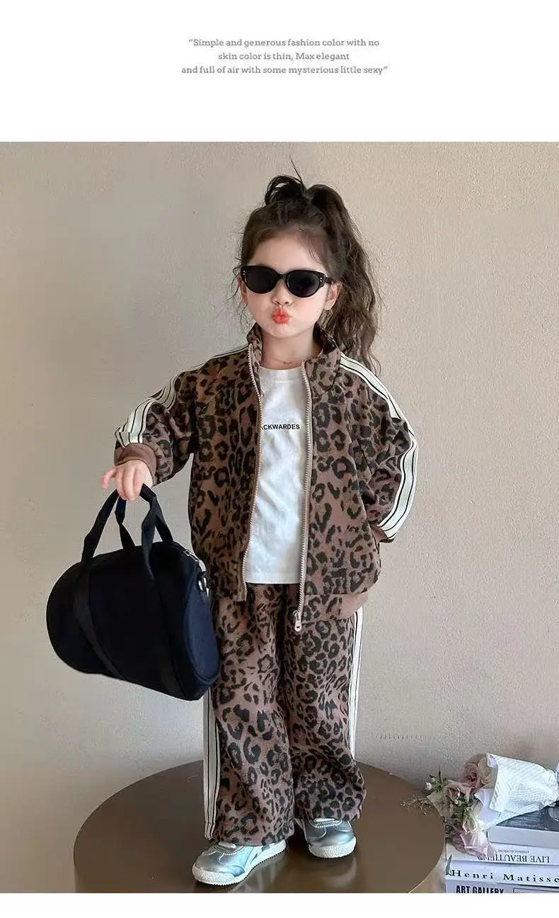 الفتيات مجموعة ملابس الربيع نمط جديد للأطفال ملابس رياضية أنيقة للفتيات طفل الفتيات ليوبارد نمط السراويل + السراويل قطعتين مجموعة الفتيات مجموعة ملابس الربيع نمط جديد للأطفال ملابس رياضية أنيقة للفتيات طفل الفتيات ليوبارد نمط السراويل + السراويل قطعتين مجموعة