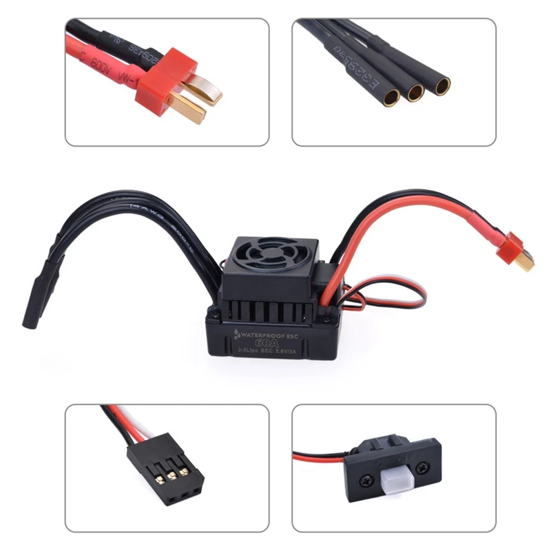 Surfass Hobby 3650+60A Brushless Motor All Black Waterproof Suit Rc Brushless Motor Replacement Accessories For 1/10 Cars
Surfass Hobby 3650+60A Brushless Motor All Black Waterproof Suit Rc Brushless Motor Replacement Accessories For 1/10 Cars
