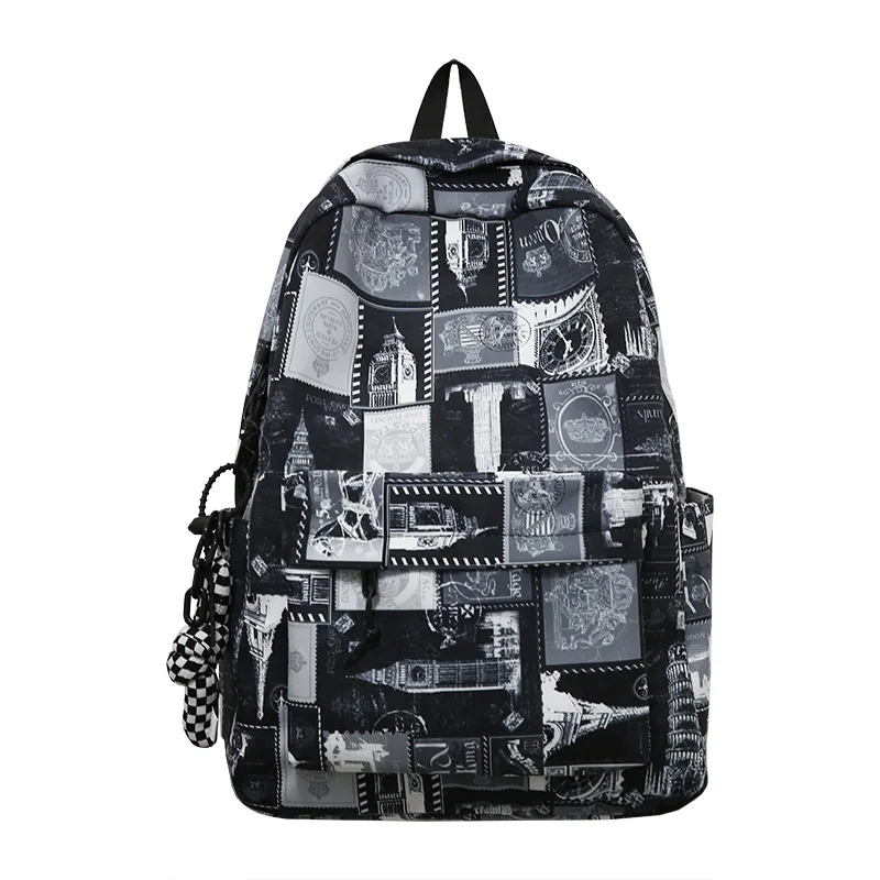 

Graffiti Backpack Women Nylon College Student School Bags for Girls Boys Teenagers Campus Schoolbag