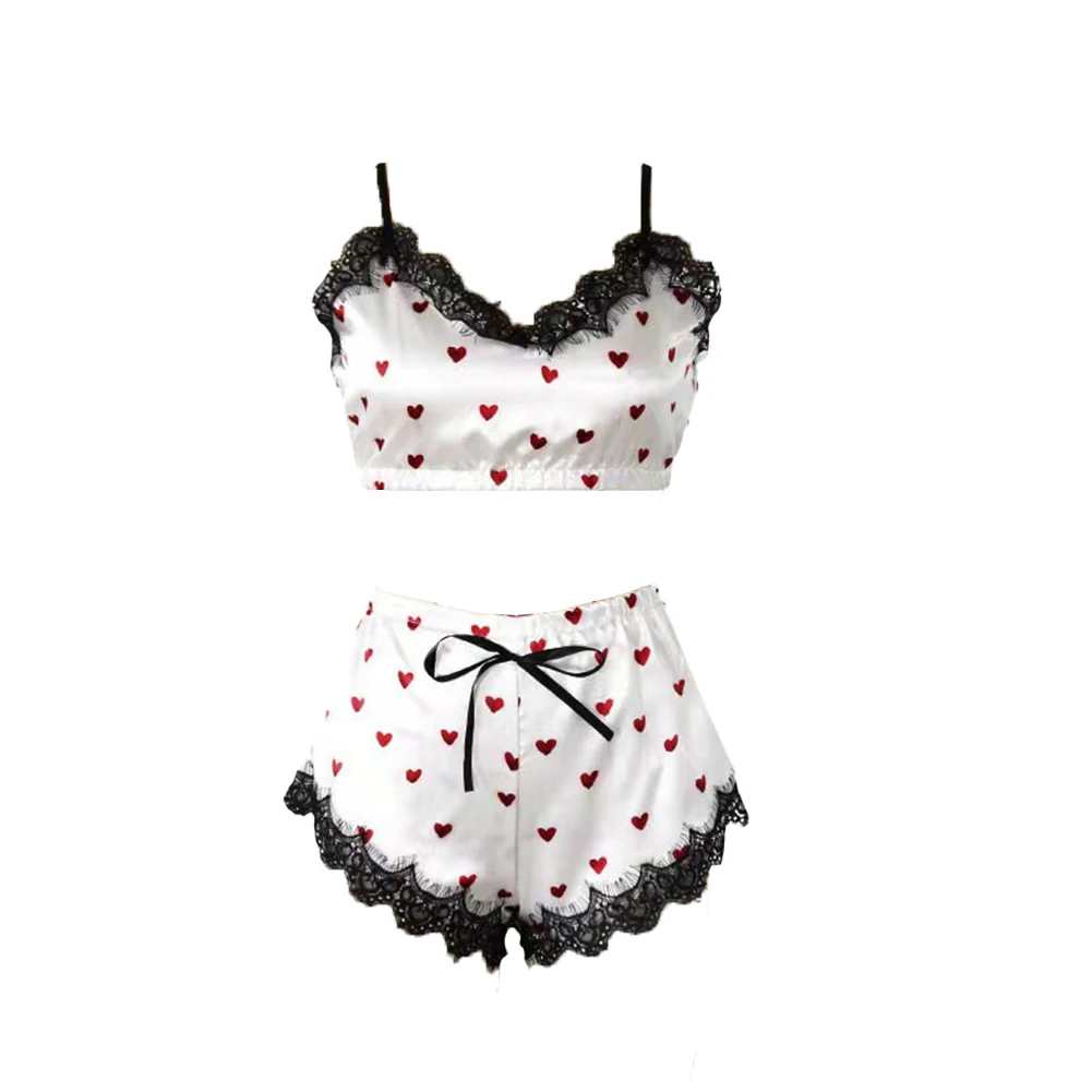 Pajamas Set Unleash Your Femininity Women's Sleeveless Lace Pajamas with Love Print Shorts for a Romantic Night
Pajamas Set Unleash Your Femininity Women's Sleeveless Lace Pajamas with Love Print Shorts for a Romantic Night