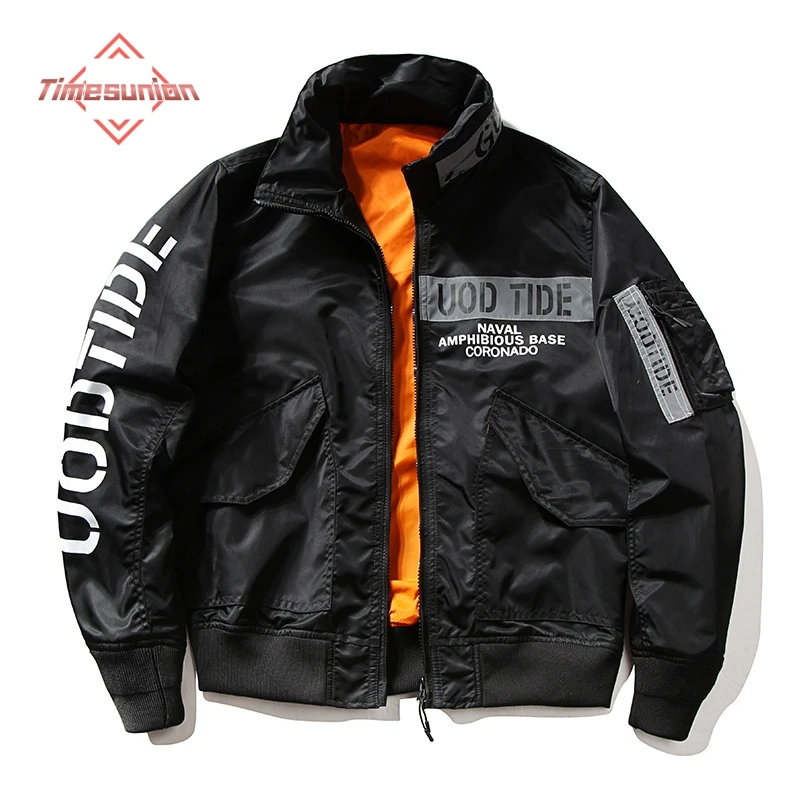 

Spring Autumn Bomber Jacket Mens Ma-1 Flight Jacket Pilot Air Force Male Ma1 Letter Pattern Hip Hop Jacket High Street