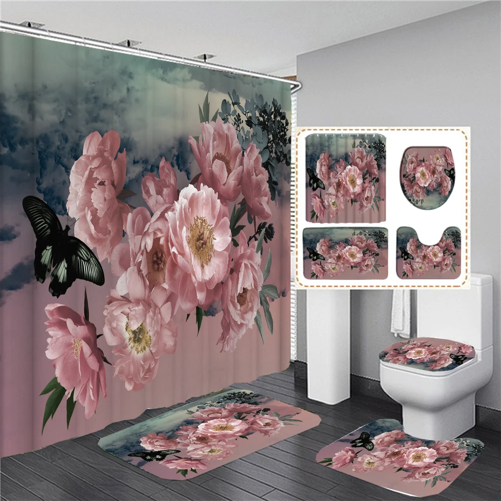 Flowers Shower Curtain 3D Print Bathroom Curtain Waterproof Anti-slip Plants Bath Mat Set Bathroom Decor Flower Bath Curtains
Flowers Shower Curtain 3D Print Bathroom Curtain Waterproof Anti-slip Plants Bath Mat Set Bathroom Decor Flower Bath Curtains