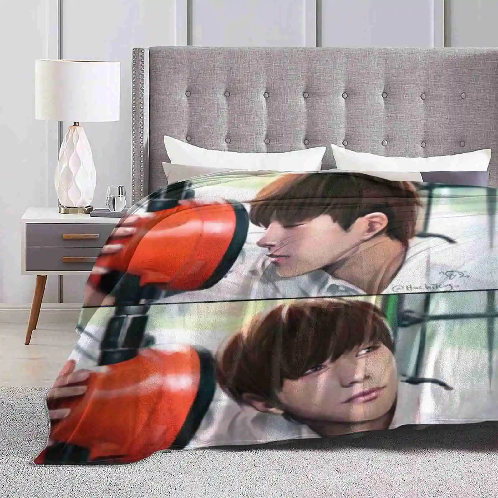 

Kim Myungsoo 3 Hot Sale Printing High Qiality Warm Flannel Blanket Kim Myungsoo L Kim Infinite Fanart Original Art Portrait