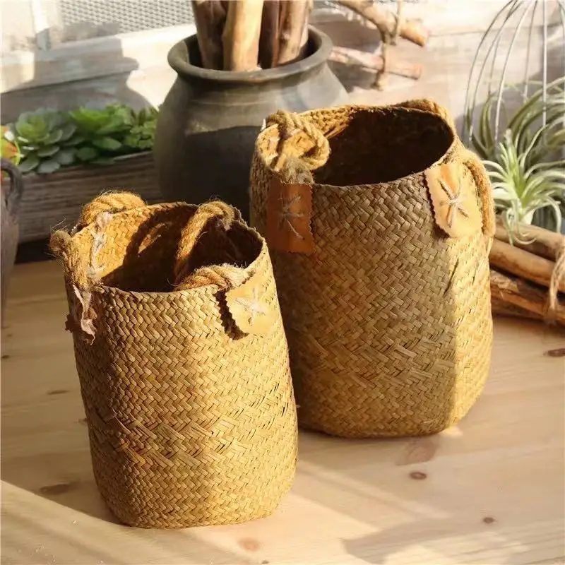 Rural Bamboo and Grass Weaving Portable Hemp Rope Seaweed Dry Flower Barley and Cattail Grass Weaving Basket Portable
Rural Bamboo and Grass Weaving Portable Hemp Rope Seaweed Dry Flower Barley and Cattail Grass Weaving Basket Portable