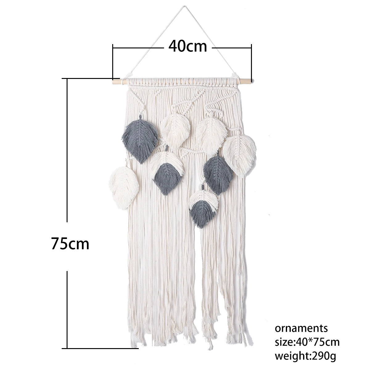 Nordic Leaf Macrame Tapestry with Tassels 2 Sc7a182b3768f48ed8f8537e6fa7ff97bK