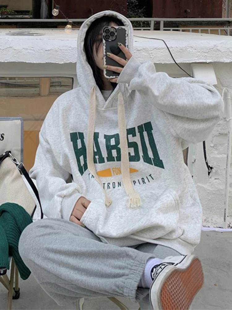 Imitation cotton interwoven non-ball winter plus fleece hoodie women's hoodie print
Imitation cotton interwoven non-ball winter plus fleece hoodie women's hoodie print
