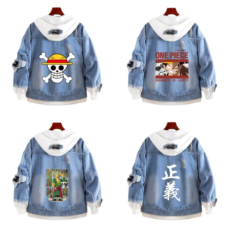 Hoodies One Piece Anime Denim Sweater Luffy Zoro Ace Cartoon Print Surrounding Spring and Autumn Adult Kids for Men and Women
Hoodies One Piece Anime Denim Sweater Luffy Zoro Ace Cartoon Print Surrounding Spring and Autumn Adult Kids for Men and Women