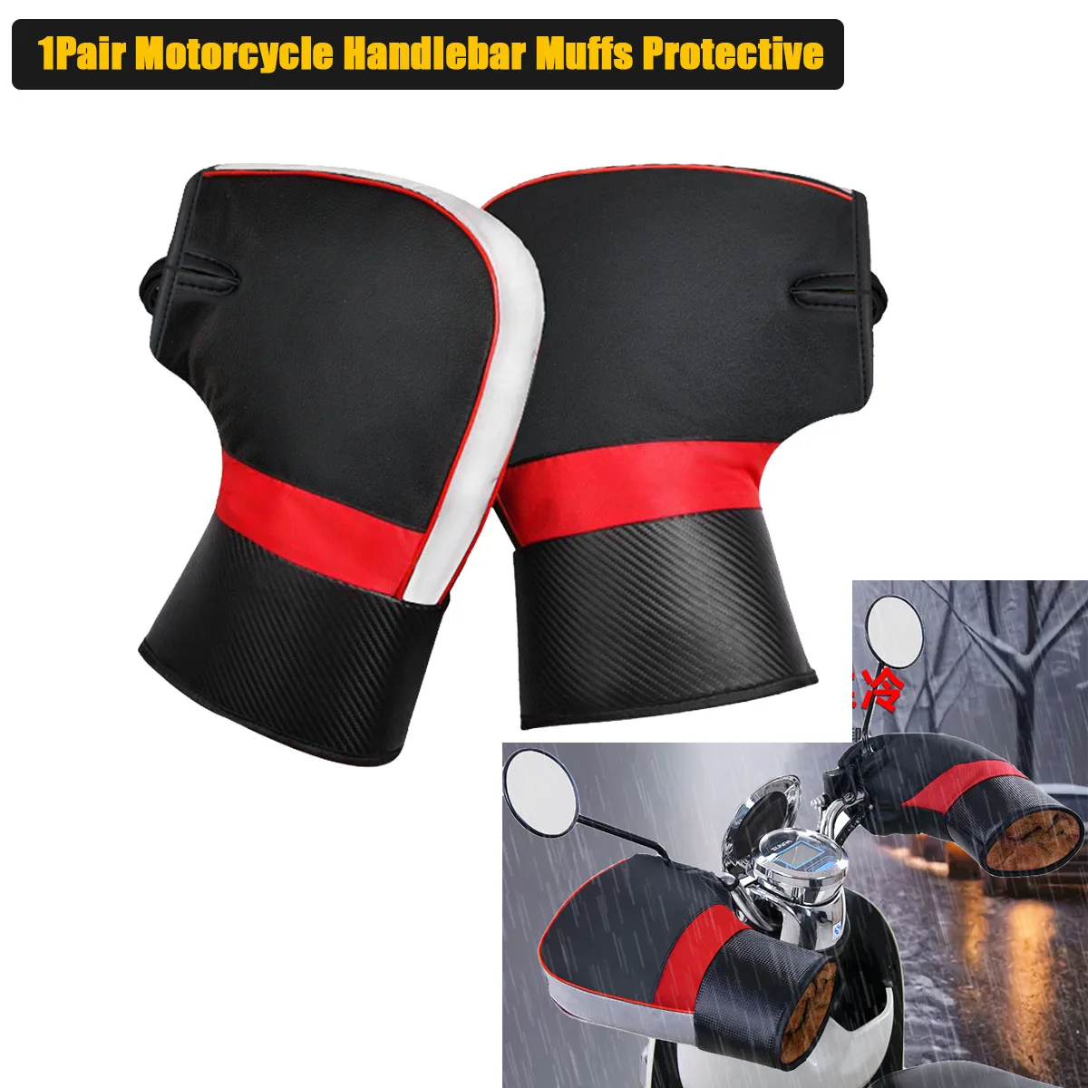 1Pair Motorcycle Handlebar Muffs Protective Motorcycle Scooter Thick Warm Grip Handle Bar Muff Rainproof Winter Warmer Gloves
1Pair Motorcycle Handlebar Muffs Protective Motorcycle Scooter Thick Warm Grip Handle Bar Muff Rainproof Winter Warmer Gloves