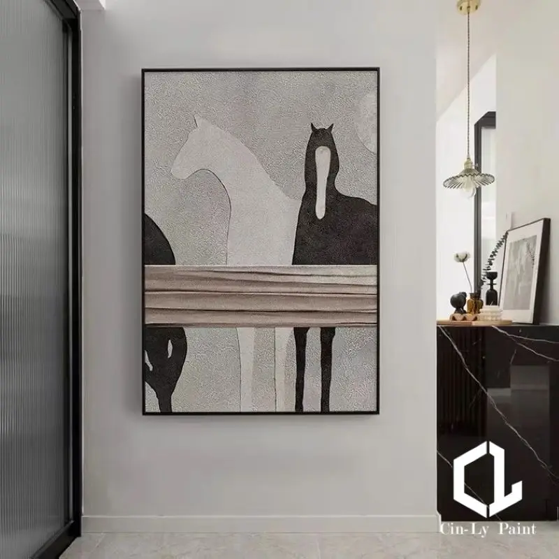 Handmade Abstract Horse Animal Oil Painting On Canvas Thick Textured Picture Minimalism Modern Wall Art For Living Room Decor
Handmade Abstract Horse Animal Oil Painting On Canvas Thick Textured Picture Minimalism Modern Wall Art For Living Room Decor
