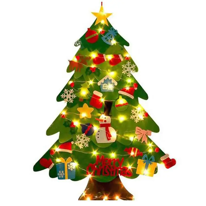 

DIY войлочная Рождественская елка Монтессори Рождественская войлочная елка для детей малышей с 21 шт. съемные украшения для