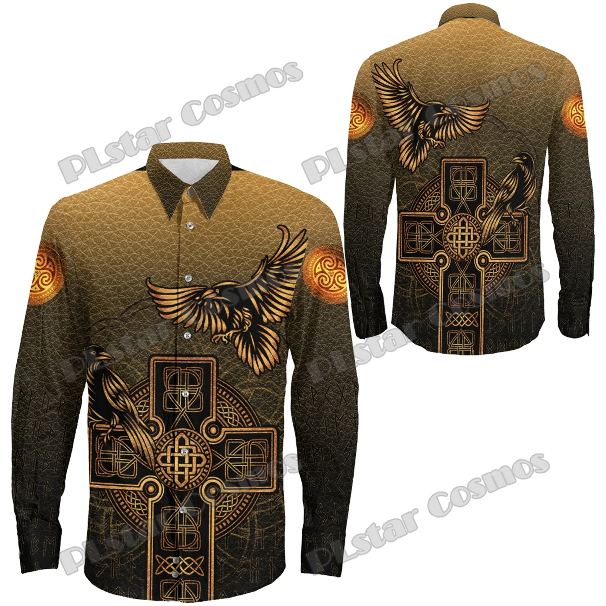 Hugin and Munin Gold Leather Tattoo 3D Printed Fashion Men's Long Sleeve Button Shirt Spring Mens Casual Lapel Shirt CXS70
Hugin and Munin Gold Leather Tattoo 3D Printed Fashion Men's Long Sleeve Button Shirt Spring Mens Casual Lapel Shirt CXS70