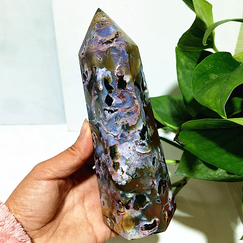 

Natural Colorful Jasper Agate Tower Stone Druzy Wand Point Energy Meditation Spiritual Healing Crystals Feng Shui Room Decortion