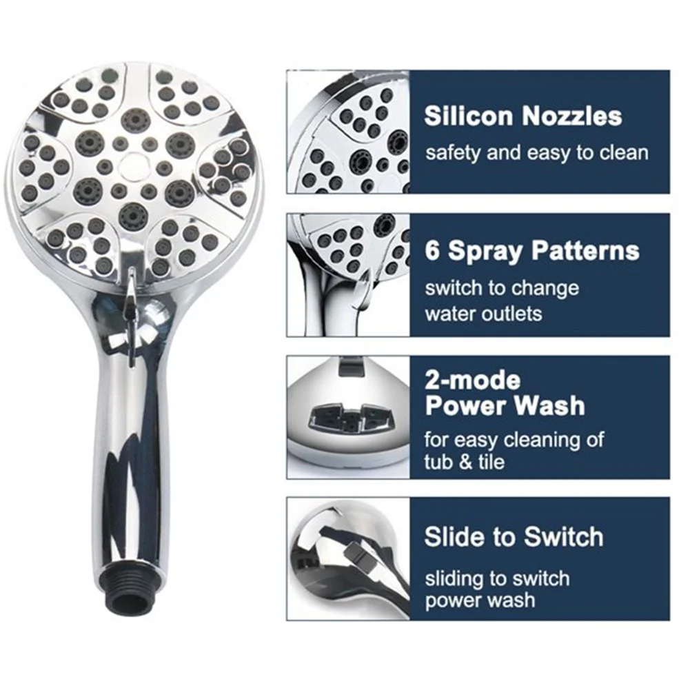 Durable Shower Head Home Improvement 4.7 Inches 8 Mode ABS Anti-clog High Pressure Nozzles Prevent Rubber Washers
Durable Shower Head Home Improvement 4.7 Inches 8 Mode ABS Anti-clog High Pressure Nozzles Prevent Rubber Washers