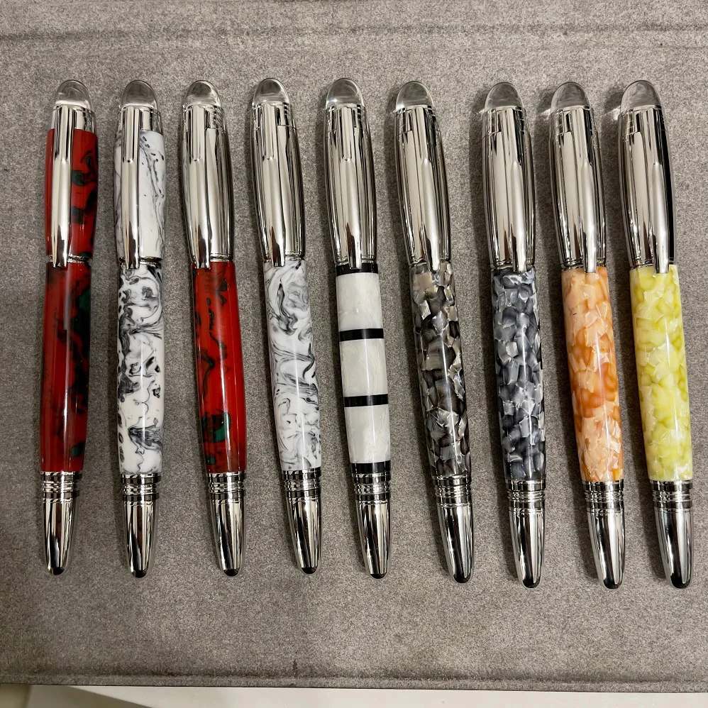 

2024New Wakaka Monte Mb Pen StarWalker Red Write Yellow Stone Metal Roller Blance Ink pen Ballpoint Pen no box